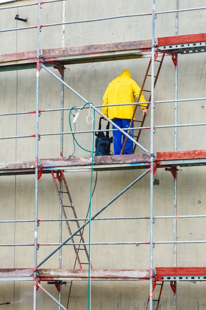Scaffolding,,Construction,Site,In,Progress.,Building,Renovation
